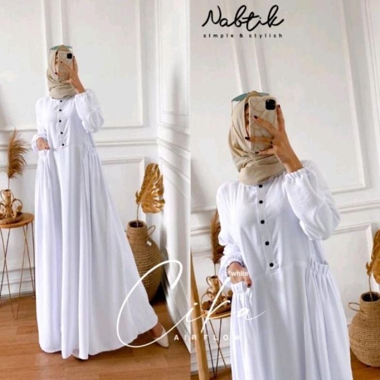 PREMIUM GAMIS CIKA/ GAMIS CIKA NABTIK/GAMIS POLOS/ GAMIS PUTIH POLOS/GAMIS KRINGKLE AIR FLOW/GAMIS K