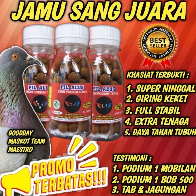 JAMU BURUNG MERPATI KOLONG PIL ALUS MERAH KHUSUS BAHAN DAN PLAYER NINGGAL ISI 120 STIKER MERAH