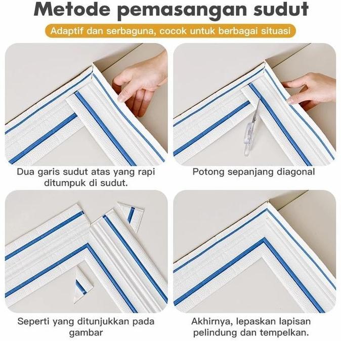 List Wall Border 230cm Wallpaper Foam 3D Stiker Dinding Wall Border Timbul Tahan Air Mudah Pasang De