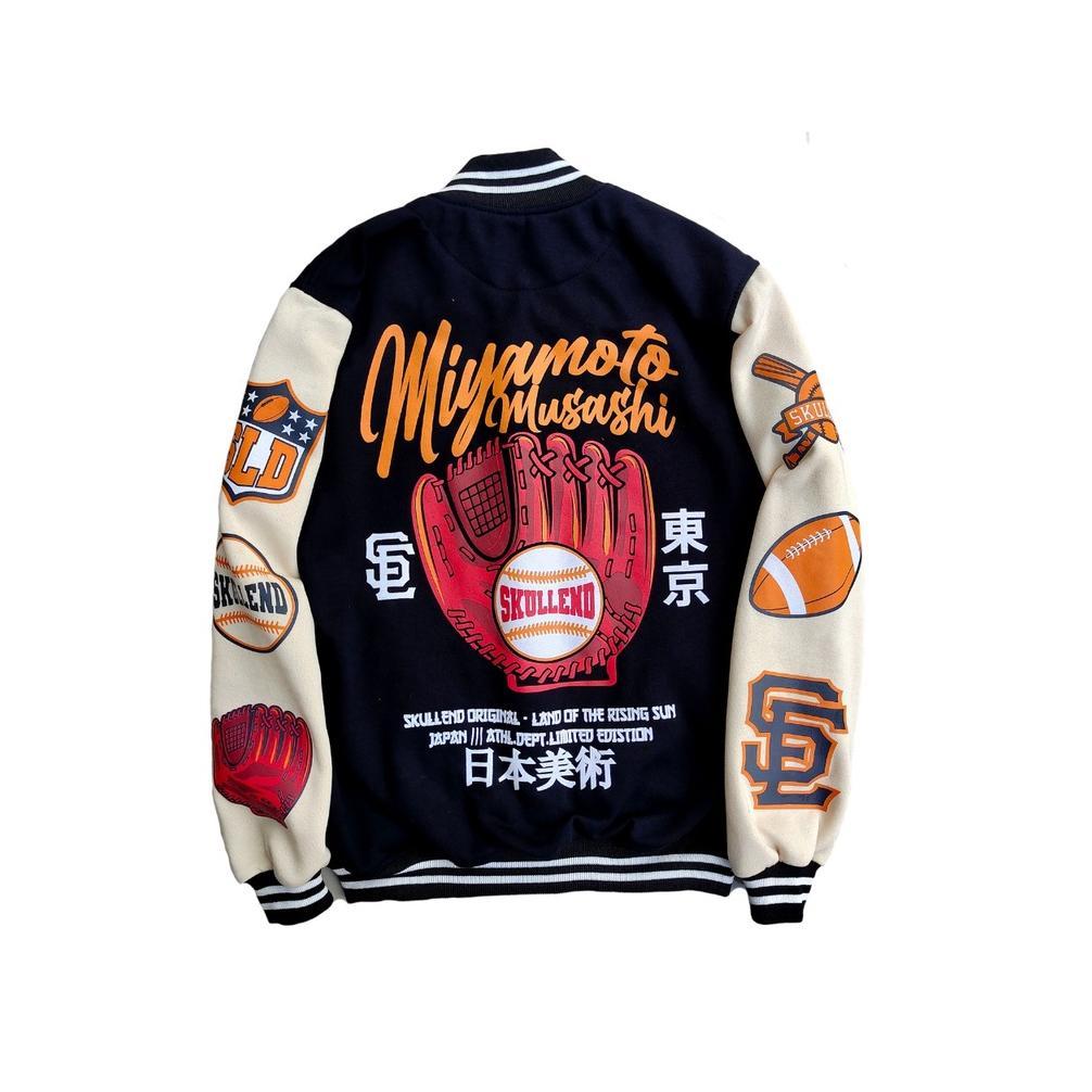 hemat skullend jaket varsity baseball unisex jacket vintage baseball oversize jumbo original skullen