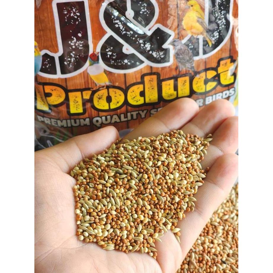 J&J Finch Mix (FM) (1KG) Pakan Burung Emprit, Gold Amadine, Finch