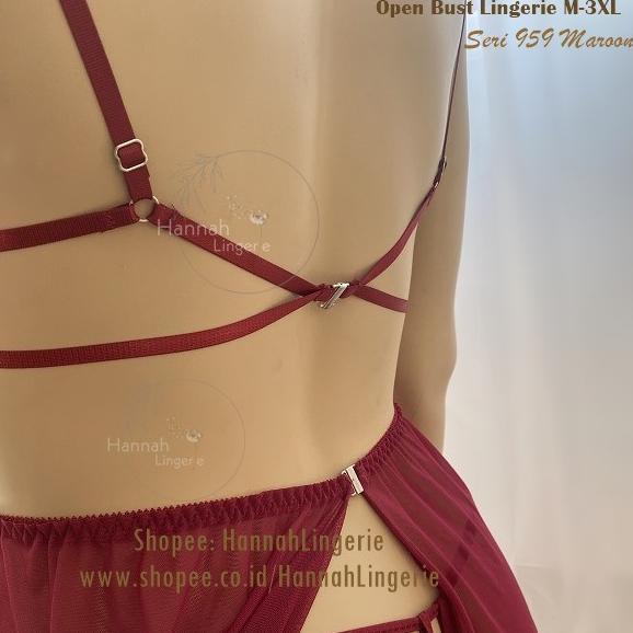 Terbaru M-3Xl Lingerie Bigsize Original Hannah Lingerie Big Size Merah Hitam Hot M L Xl Xxl Xxxl Jum
