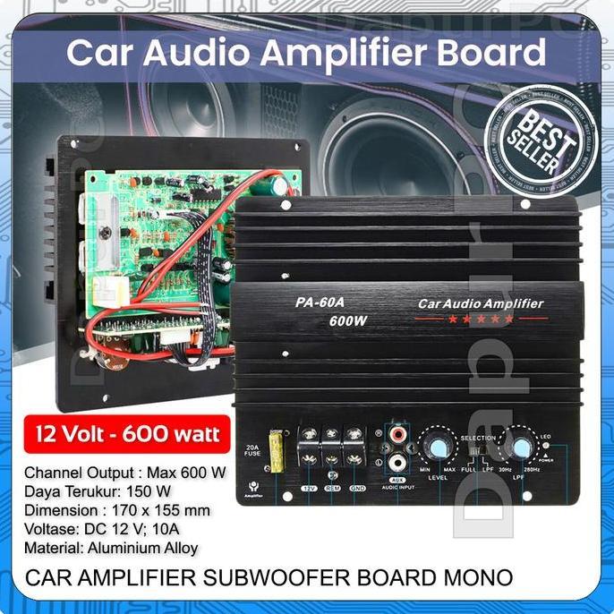 Car Audio Subwoofer Mono 600W PA-60A Amplifier Board Bass