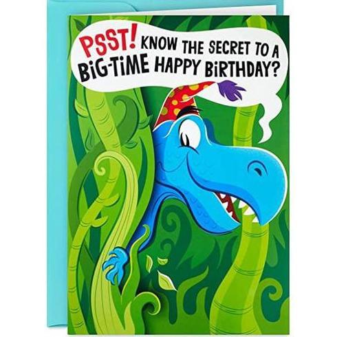 JUMBO GREETING CARD- HALLMARK- DINOSAURS - BIRTHDAY CARD- KIDS- POP-UP
