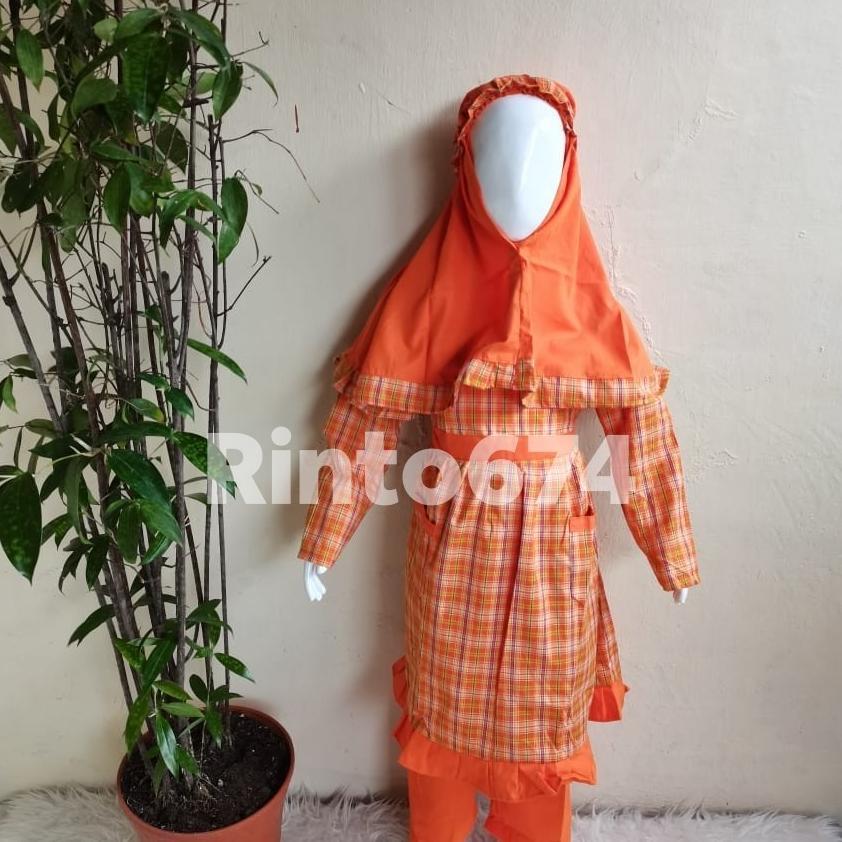Free Ongkir Seragam Sekolah Muslim Batik Orange Paud Dan Tk Kualitas Bagus