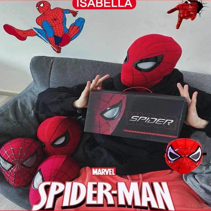 ISABELLA Bisa Berkedip Topeng Spidernnan Mask / Topeng Spidernnan Anak / Topeng Spidernnan Dewasa / 
