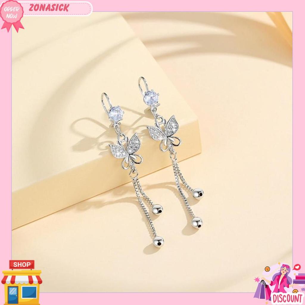 Lm178 [Cod] Anting Tusuk Korea Wanita Kupu-Kupu Lapis Emas Anti Luntur Aksesoris Fashion Titanium An