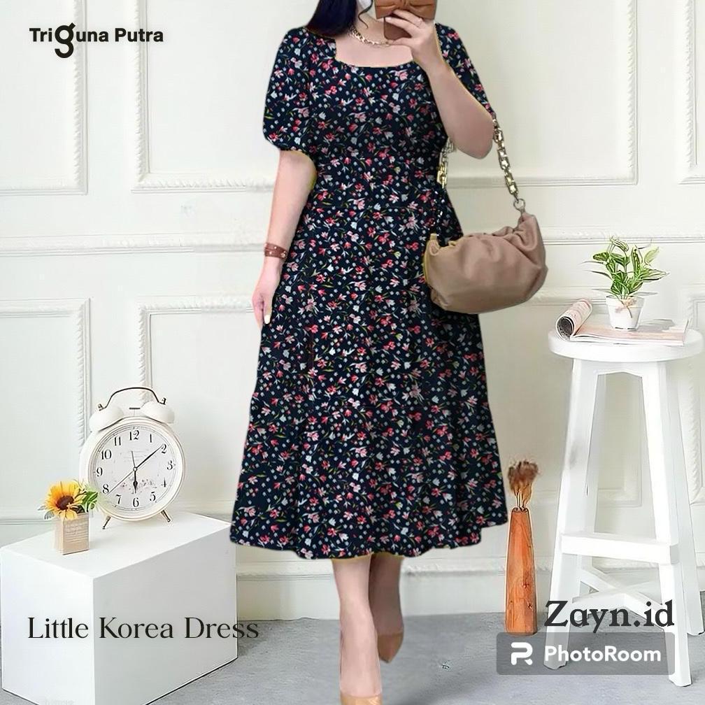 Promo Baju Dress Motif Bunga Kembang Alena Dress Wanita Terbaru Dress Wanita Korea