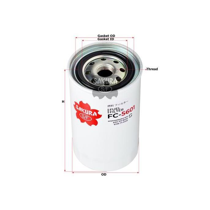Sakura Fuel Filter Solar Fc-5601 Komatsu Rd33, Komatsu Pc200-1, Komatsu Pc200-2, Komatsu Pc200-3 Ter