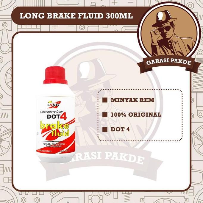 Long Brake Fluid Dot 4 300Ml - Minyak Rem Motor Mobil Warna Merah / Putih Original