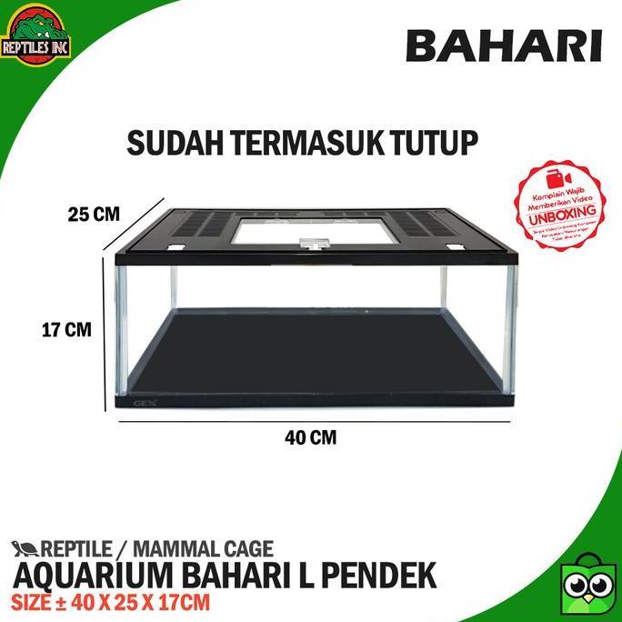 1kondangjayabadi - Bahari Akuarium / Aquarium Kandang Hewan Reptil Ikan Dengan Tutup