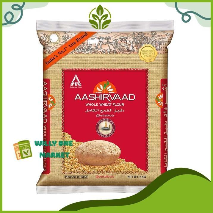 CHAKKI ATTA AASHIRVAAD INDIA WHOLE WHEAT FLOUR TEPUNG GANDUM 1KG 2KG 5KG WILLY ONE MARKET