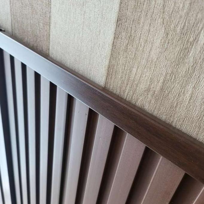 (Cod) Wc Paket 5Pcs List Siku L Dekor Wpc Wall Panel List Sudut Motif Kayu Panel Tangga Penutup Atas