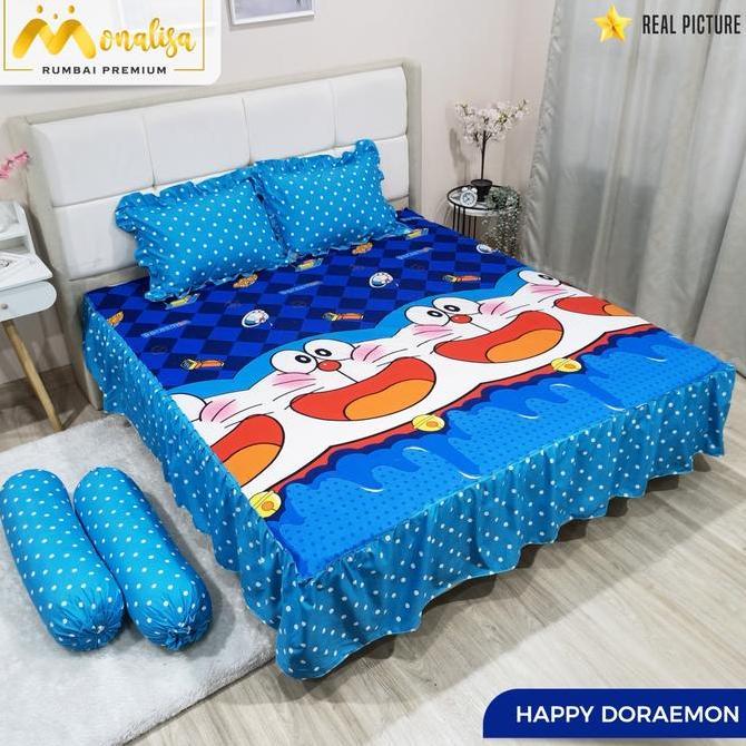BEBAS ONGKIR - Monalisa Premium Sprei Rumbai Uk 160 x 200 x 30 Katun Sintetis / Seprei Halus Lembut 