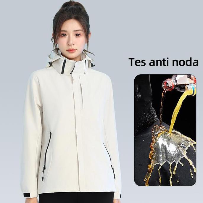 Hotshow Jaket Olahraga Wanita Jaket Ritsleting Anti Air Anti Angin Jaket Motor