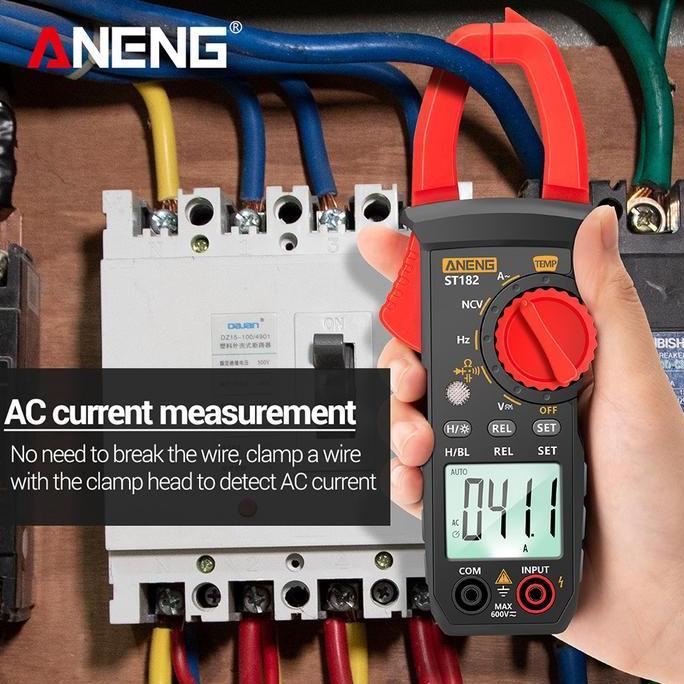 ANENG DIGITAL MULTIMETER TANG AMPERE VOLTAGE NCV TESTER CLAMP - ST182 READY