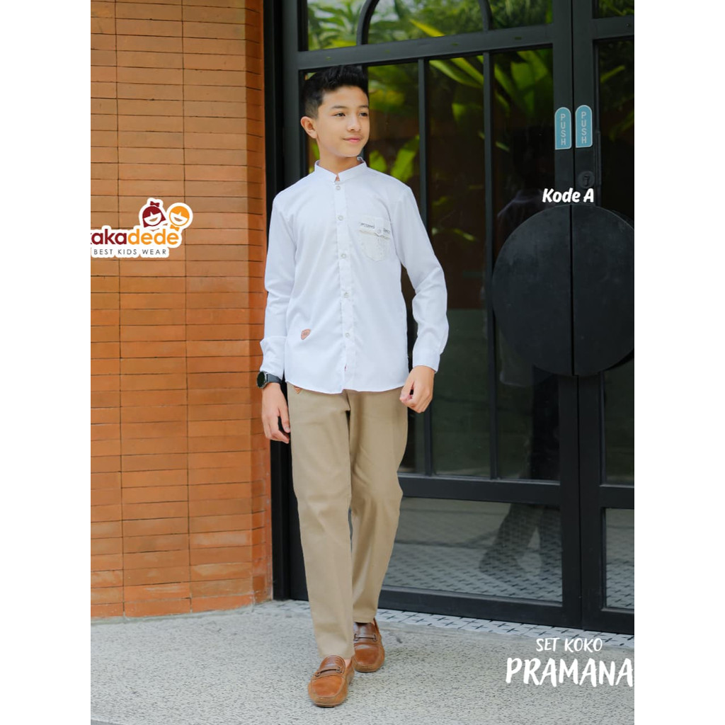 Setelan Koko Pramana Anak Laki-Laki 6-14 Tahun | Baju Koko + Celana Chinos | Koko Remaja by Kakadede