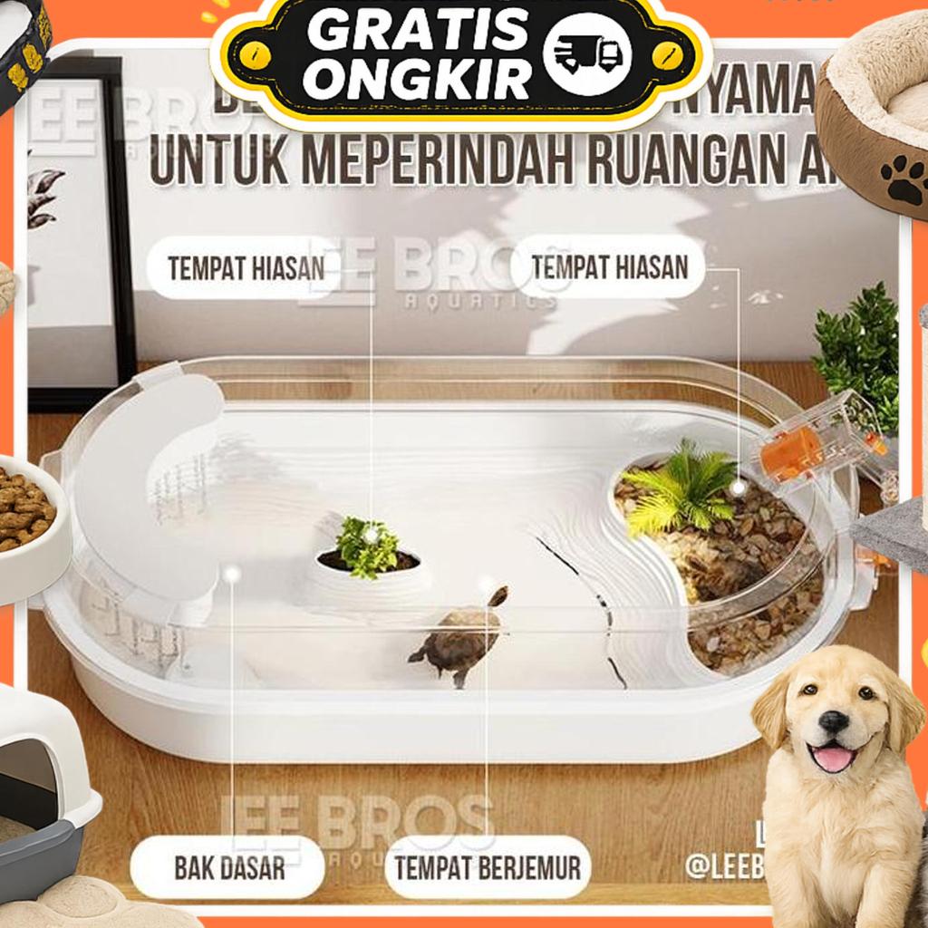 Aquarium Kura Kura Xl Size / Complete Turtle Aquarium / Kandang Kura Kura / Tank Kura Kura / Turtle 