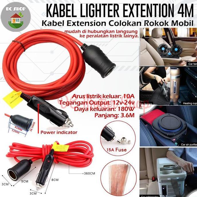 Kabel Colokan Mobil Cigarette Lighter Extension Colokan Lighter Mobil