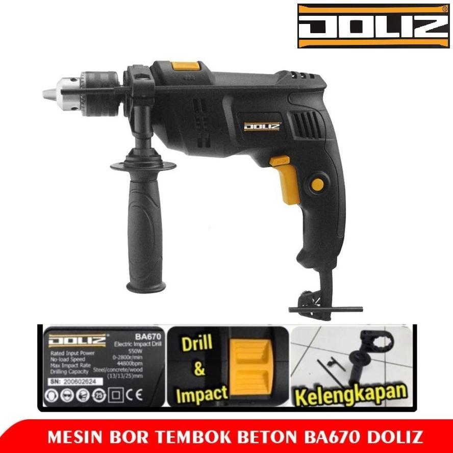 DOLIZ Mesin Bor Tangan Impact Drill 13mm DOLIZ BA670 / BA 670 original
