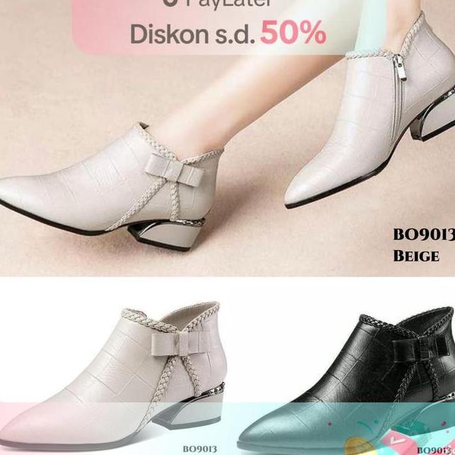 Yjh Sepatu Boots Flat Shoes Tinggi 3.5Cm Kulit Sintetis Bee Bla Fashion Wanita Ala Korea Style Shoes
