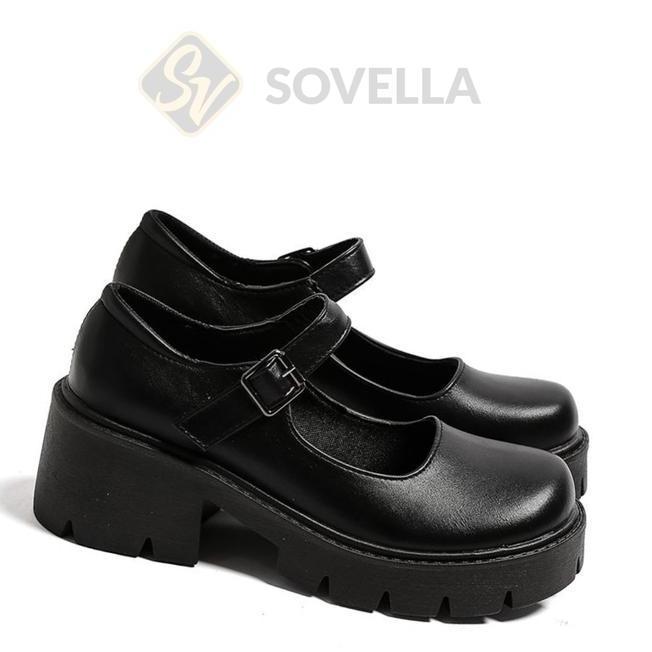 Sovella Thalia Sepatu Boots Fashion Pantofel Wanita Hitam Polos