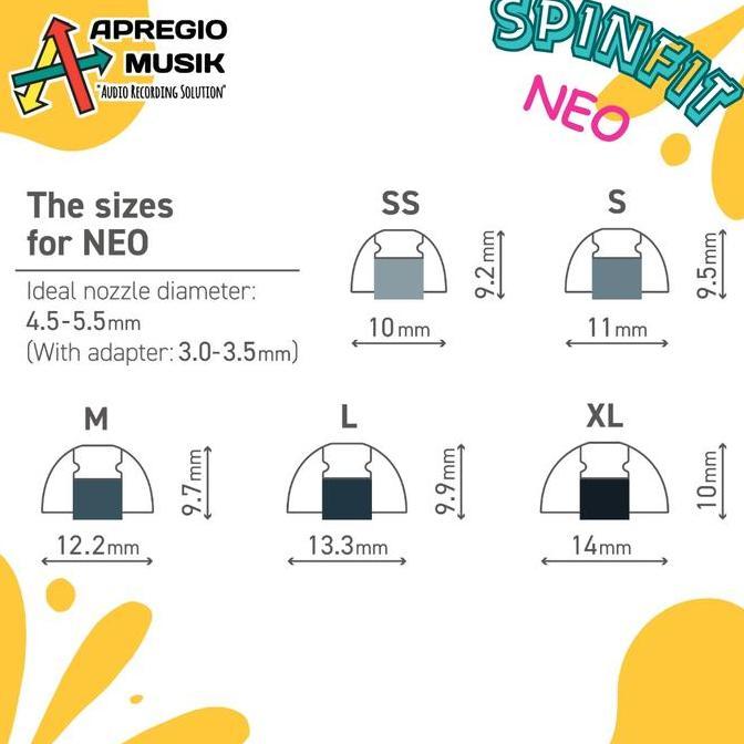 Spinfit NEO Premium Eartips Earbuds Replacement For Earphone In Ear Monitor bukan spinfit CP360