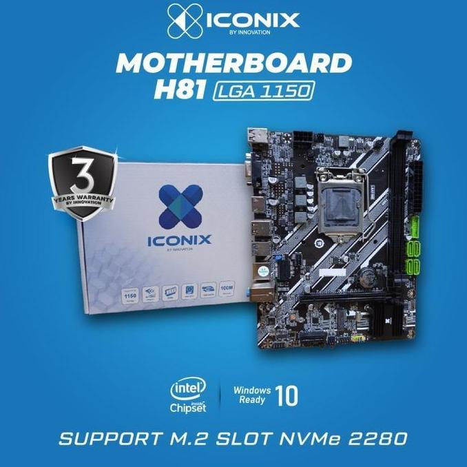 NEW ICONIX Motherboard H81 DA1 Slot NVMe | Intel LGA 1150