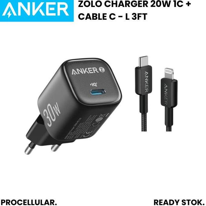 NEW Anker ZOLO Charger Adaptor USB C 20W With Kabel Type C to Lightning