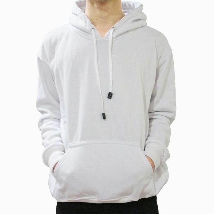 Jaket Sweater Polos Hoodie Jumper Putih Polos Pria Wanita