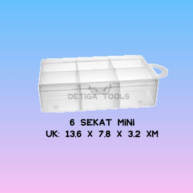 best sale kotak plastik 3 sekat mini / 6 sekat mini / 12 sekat dengan tutup / kotak obat / kotak per
