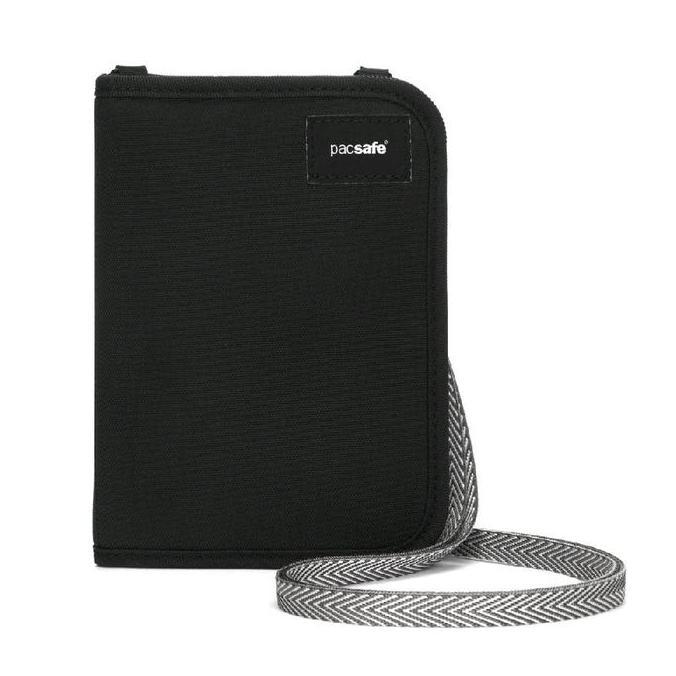 Pacsafe RFIDsafe V150 RFID Blocking Compact Organizer Dompet Paspor / Uang / Kartu - Black