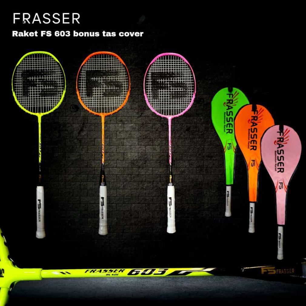 HOT DEALS Frasser Raket Badminton Raket Bulutangkis Bonus Tas Full Cover FS 603