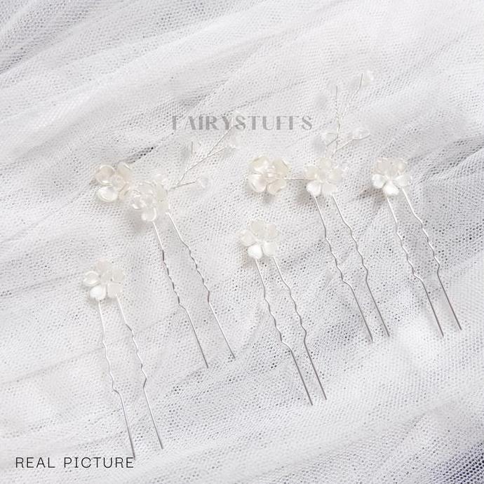 Jepit Rambut Hairpin Hiasan Rambut Aksesoris Pesta Hairpiece Bunga