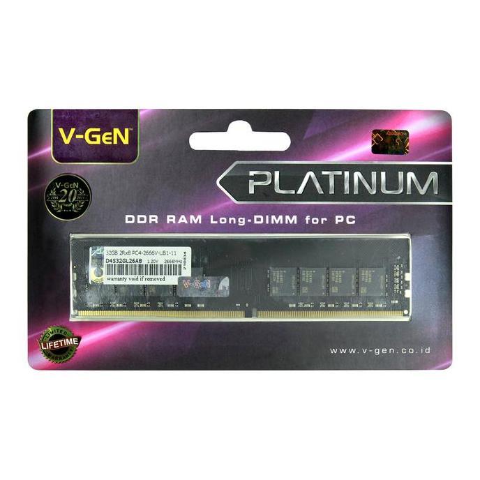 RAM DDR4 V-GeN Platinum Rescue 4GB 8GB 16GB 32GB 2133Mhz 2400Mhz 2666Mhz 3200Mhz PC17000 PC19200 PC2