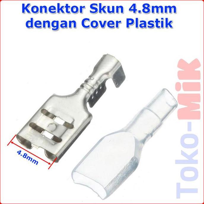 Konektor Skun Female 4.8Mm 4.8 Mm + Plastik Cover / Jaket