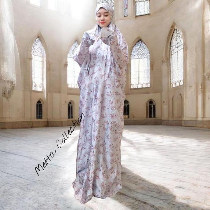 Mukena Terusan Armanii Silk Satin Print / Motif Dewasa Premium