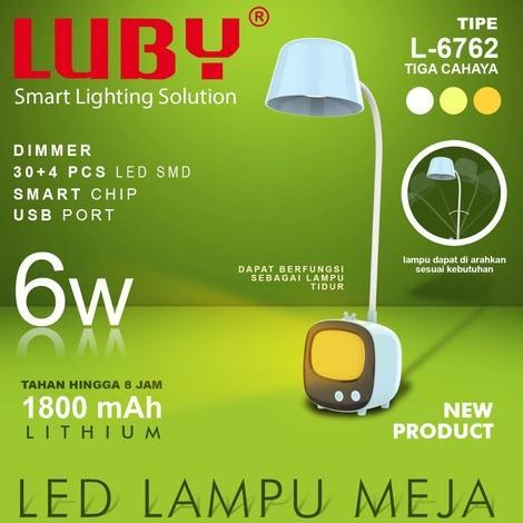 Lampu Meja LUBY L-6762 / Lampu Belajar LUBY L-6762 / Lampu Tidur LUBY 6762