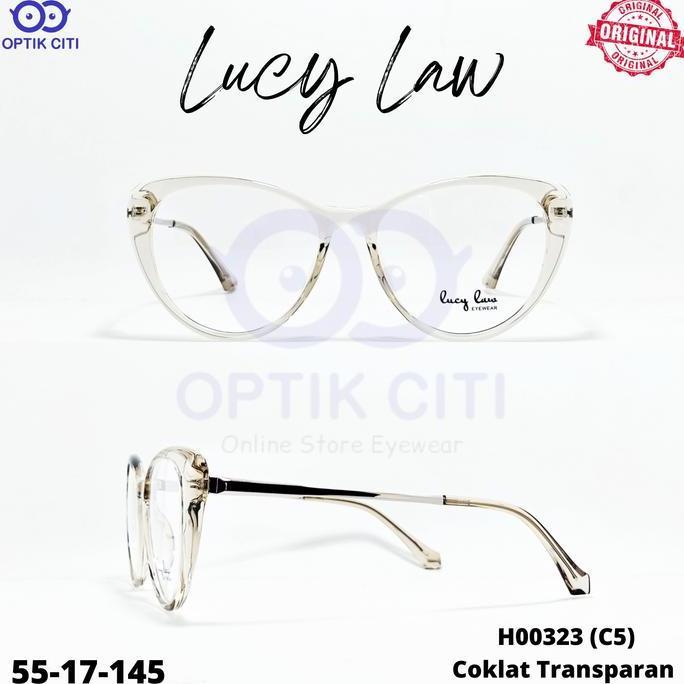 Murah Frame Kacamata Wanita Cat Eye Lucy Law H00323 Ringan Original