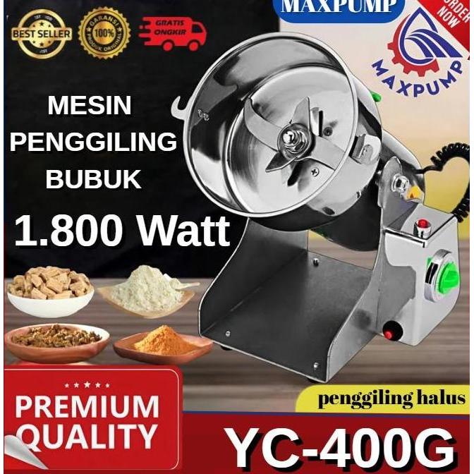 MAXPUMP YC-400G Mesin Penggiling 400 Gram Tepung Obat Herbal & Bumbu Kering Premium Quality Penggili