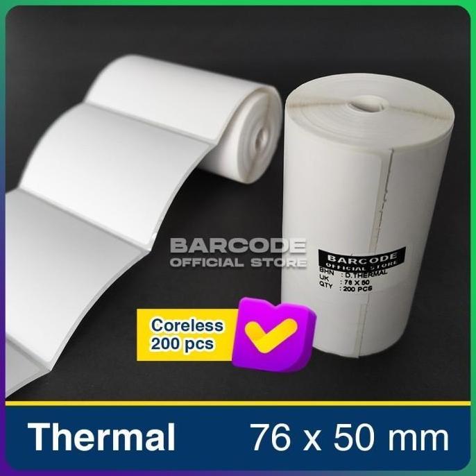 Label Sticker Termal 76x50mm / 76 x 50 / 76x50 mm 1 Line (1 Slop)
