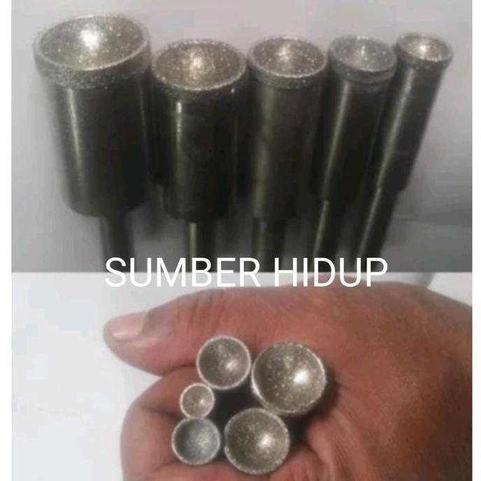 Matabor Batu Cekung 8mm Mata Bor Intan Diamond Drill Tasbih Bulat Bola