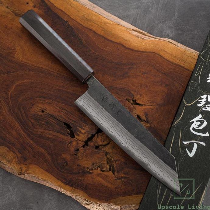 Pisau Dapur Jepang Hatsukokoro Kumokage Aogami 2 steel Kurouchi Damascus Bunka 180mm