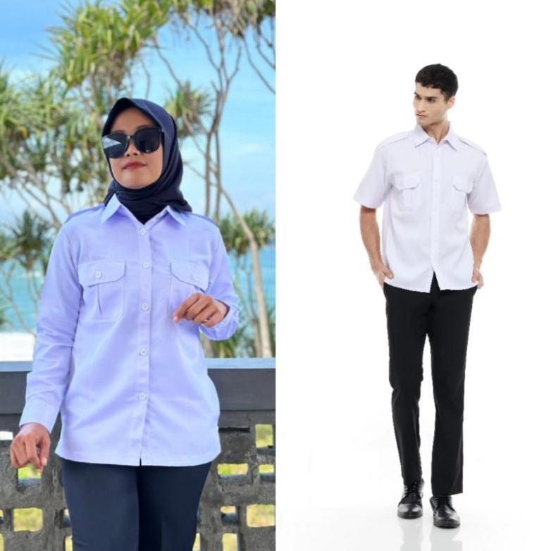 Bagus Baju Dinas Putih Wanita Dan Pria //  Seragam Asn //Baju Pns Seragam Dinas Kerja