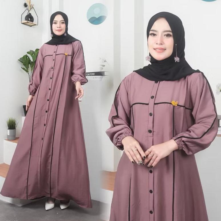 Cuci Gudang Selina Dress Gamis Crinkle Airflow Jumbo Busui