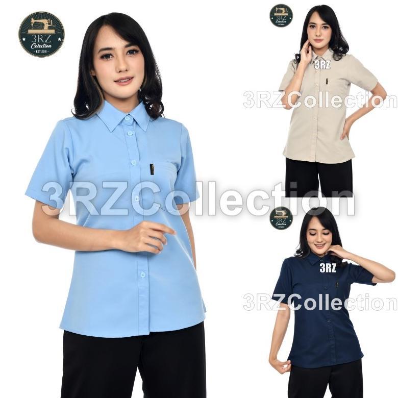 Murah Baju Kemeja Wanita Seragam Biru Muda Wanita Baju Karyawan Wanita Baju Kerja Pdh Wanita