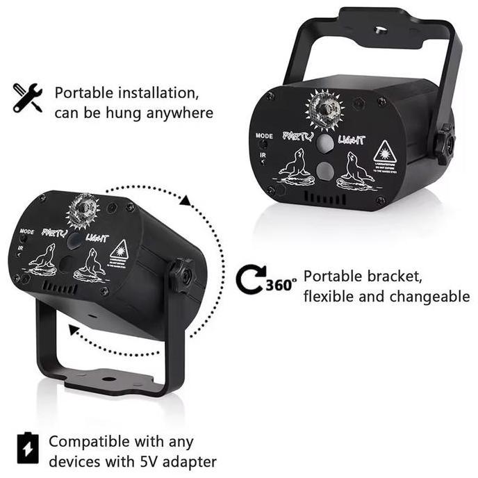 Ready Lampu Proyektor Laser Panggung LED Mini Lighting Laser Projector Disco
