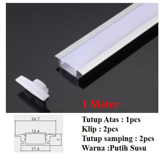 Ready u channel aluminium for led strip sayap inbow 1meter