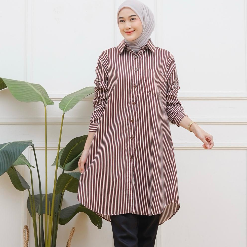Exclusive Tunik Atasan Wanita Ld110 Ld120 Tunik Salur Wanita
