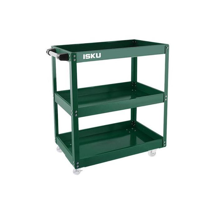 ISKU Trolley Perkakas Bengkel 3 Susun Rak Papan Gantung Tool Cart Baja Cold Rolled Kapasitas 350KG R